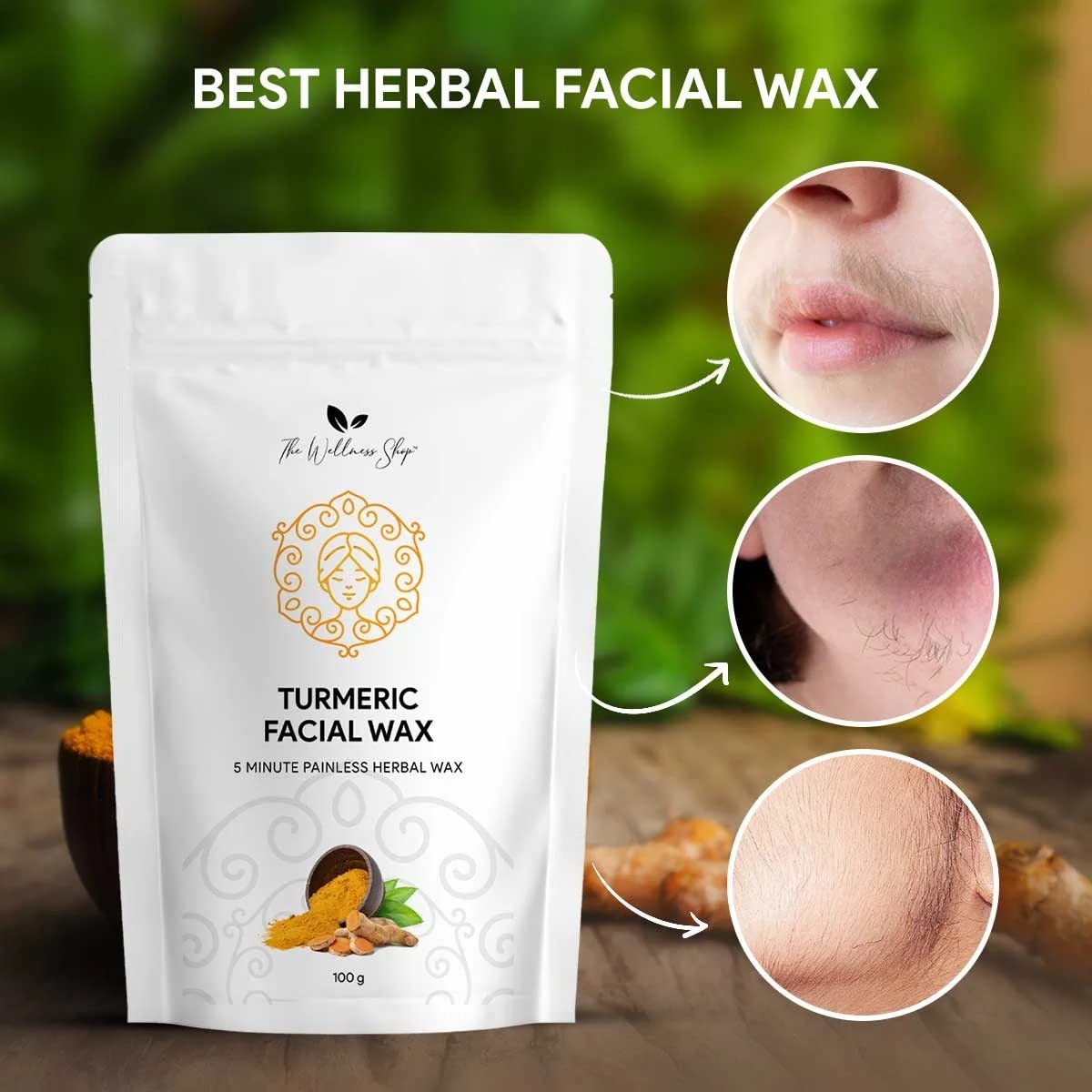 Hey Beauty™ TURMERIC FACIAL WAX - 5 MINUTE PAINLESS HERBAL WAX POWDER (100g)